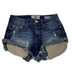 Daytrip Women's Taurus Boyfriend Distressed Blue Jean Shorts Low Rise Short 0